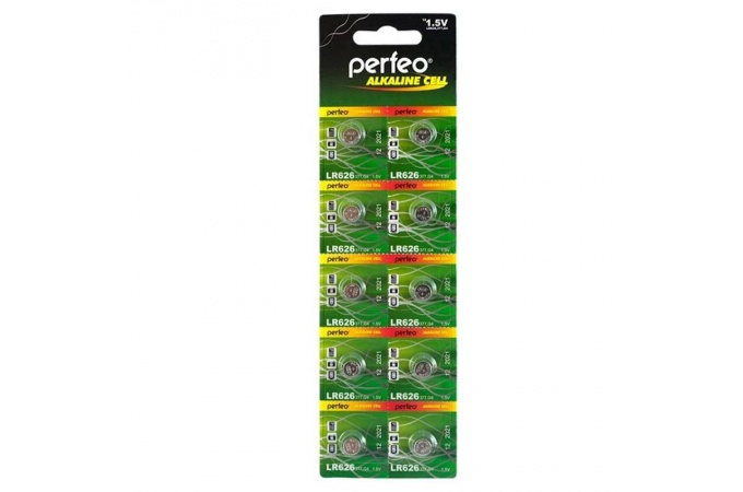 Батарейка для часов Perfeo LR626/10BL (1.5v, алкалиновая) упаковка 10 шт