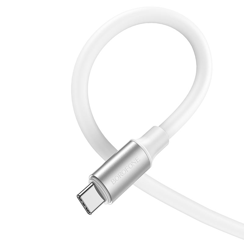 USB-C кабель BOROFONE BX82 Silicone Type-С to Type-С PD60W (100см), белый