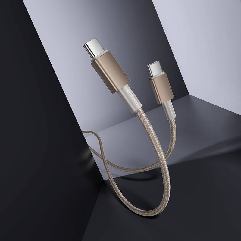 USB-C кабель HOCO X119 Type-С to Type-С "Energy" PD 60W (3A, 1м), нейлон, золотой