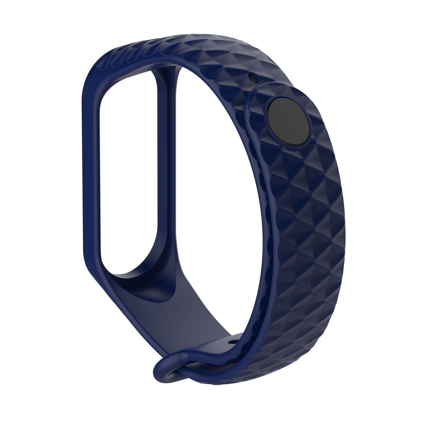 Ремешок силиконовый для Mi Band 3/ 4 рельефный, синий