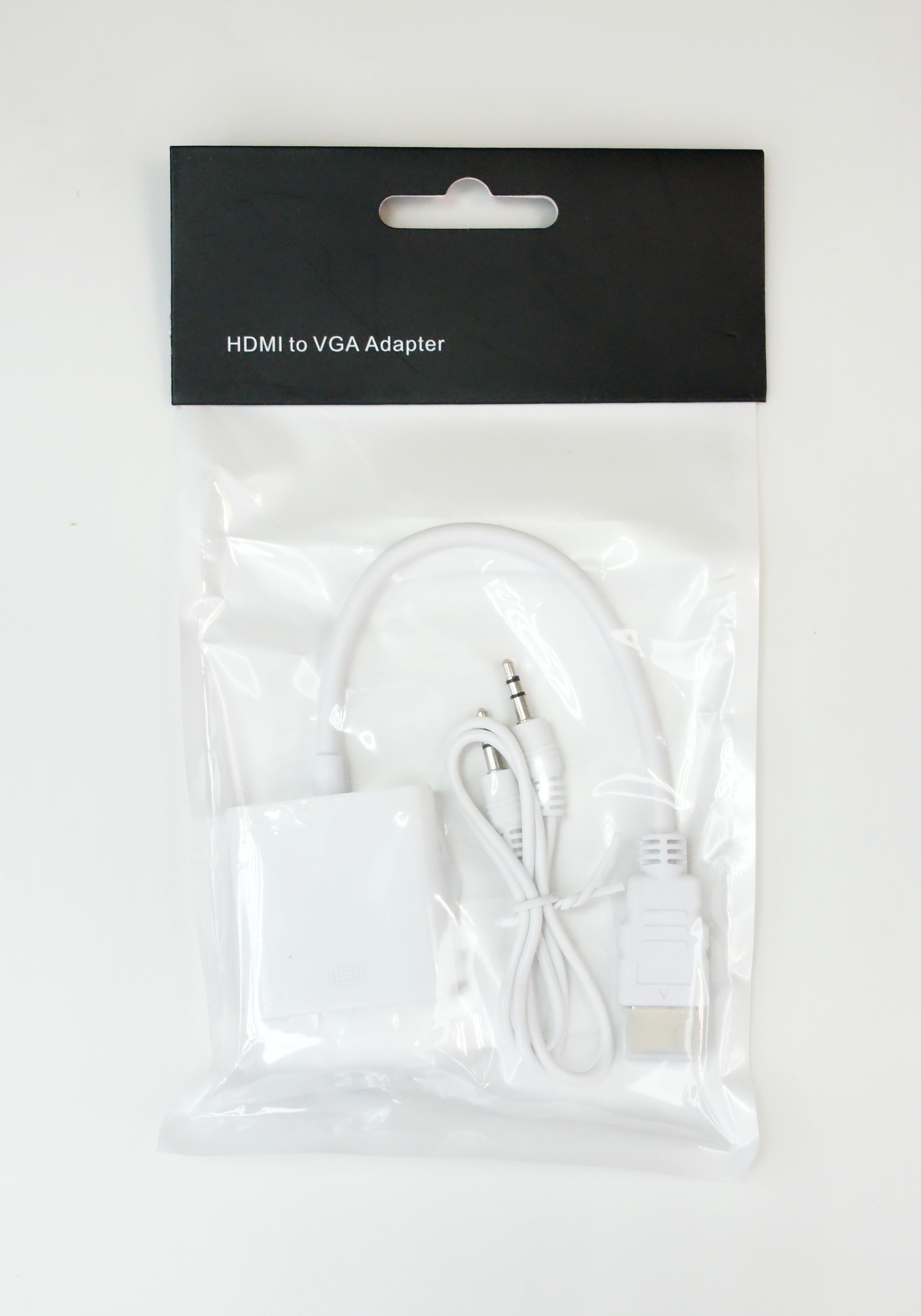 Конвертер HDMI (M) to VGA (F) кабель 15см (белый)