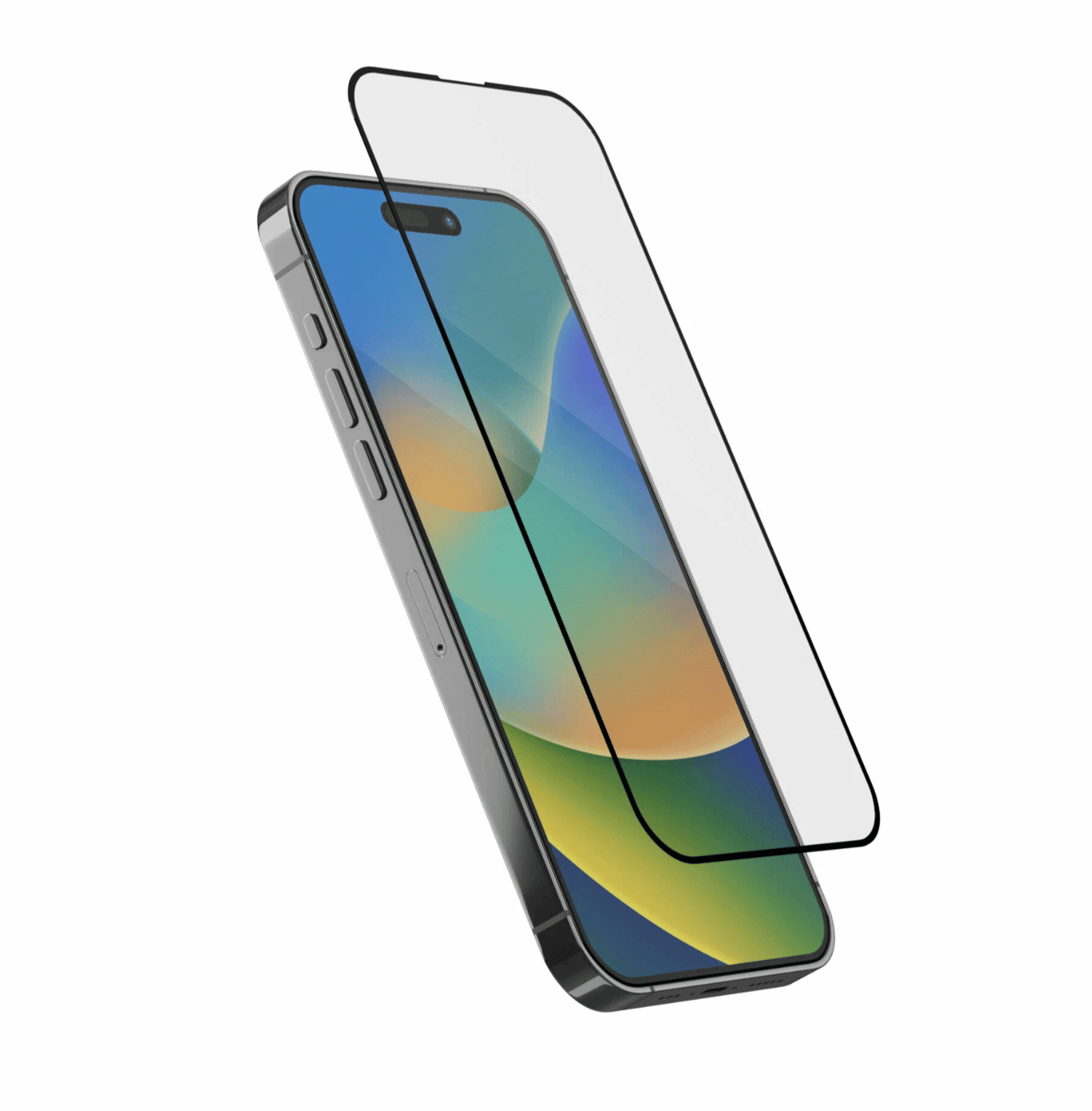 Защитное стекло iPhone 15 KEEPHONE полное покрытие, черное