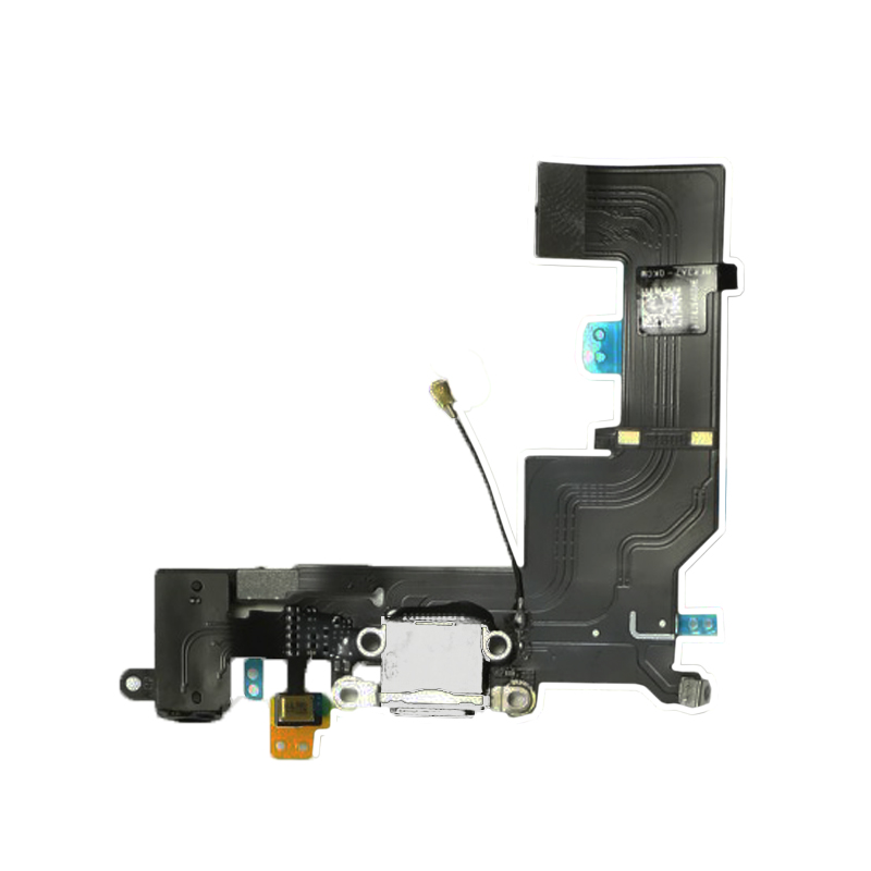 Шлейф iPhone SE на разъем зарядки, разъемом гарнитуры и микрофон, белый