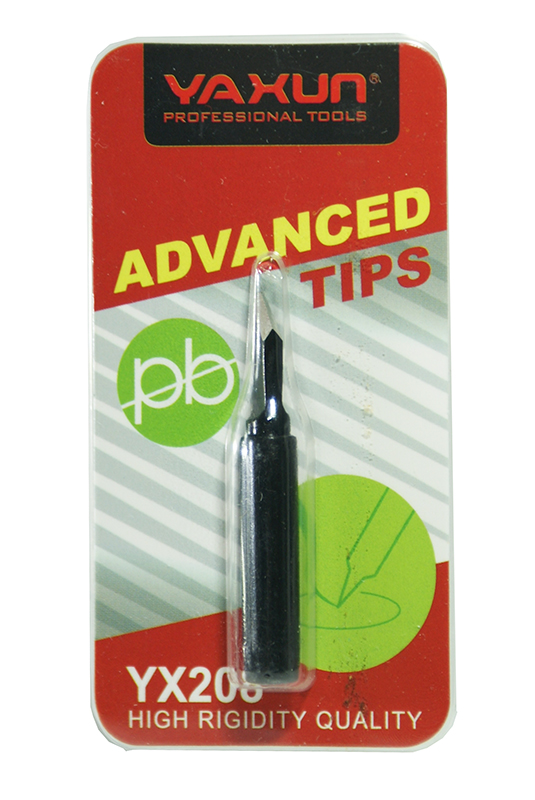 Жало для паяльника YX208k (черное, плоское, скошенное)