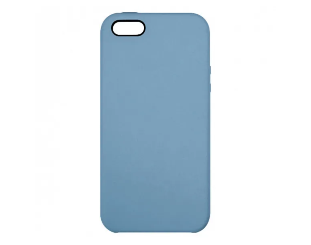 Чехол силиконовый гладкий Soft Touch iPhone 5/ 5S/ SE, синий (без логотипа)