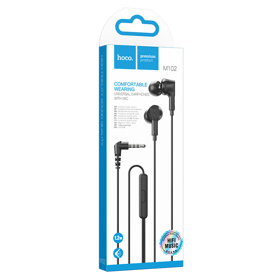 Наушники HOCO M102 Ingenious universal earphone, черные