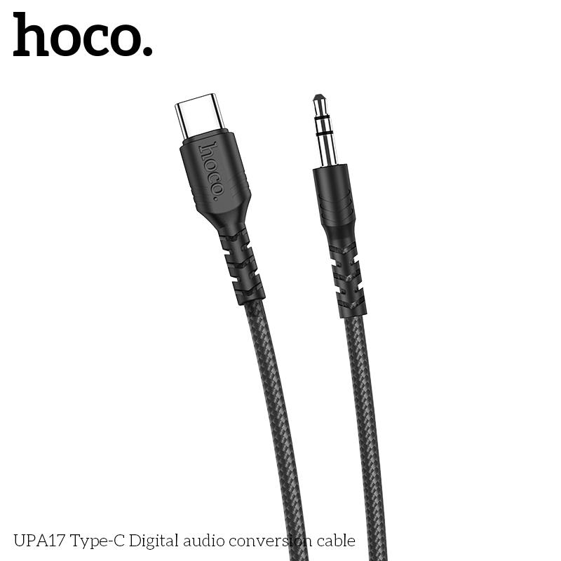 Кабель AUX джек 3,5 вход - Type-C HOCO UPA17 (100см), черный