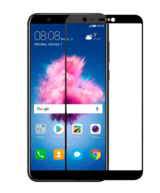 Защитное стекло Huawei P Smart/ Enjoy 7S полное покрытие, черное (тех упаковк
