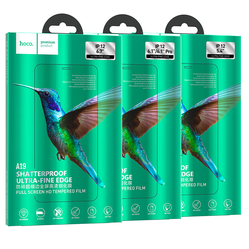 Защитное стекло iPhone 12 Pro Max HOCO A19, черное