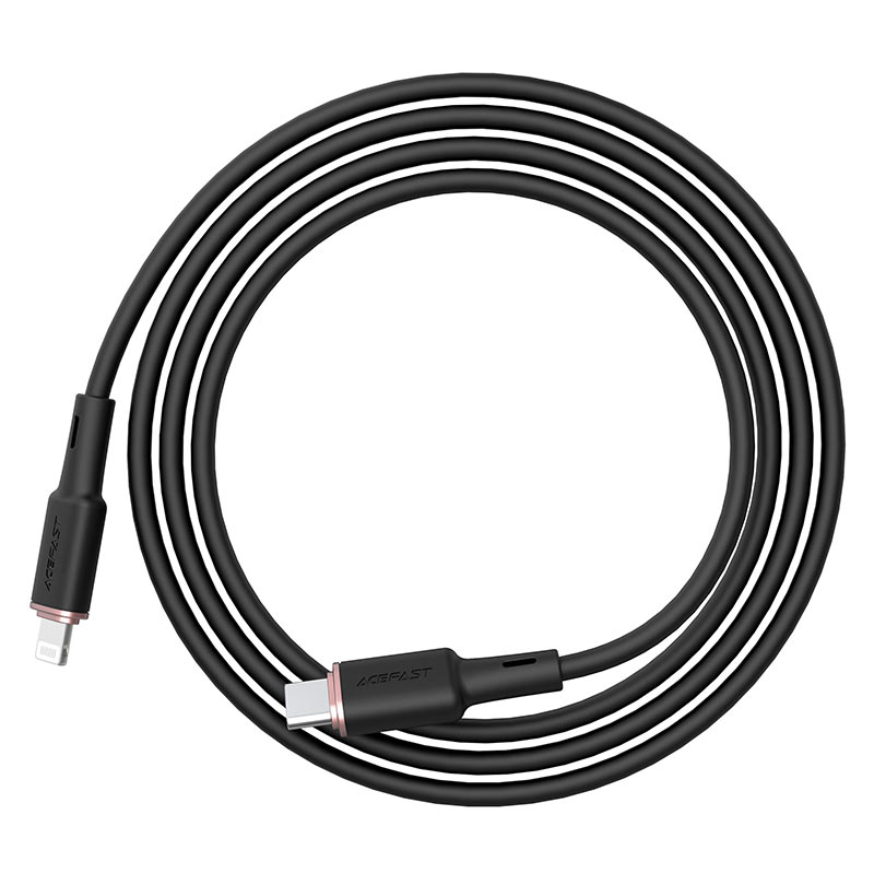 USB-C кабель ACEFAST C2-01 PD Type-C to Lightning Silicone (120см. 3A), черный