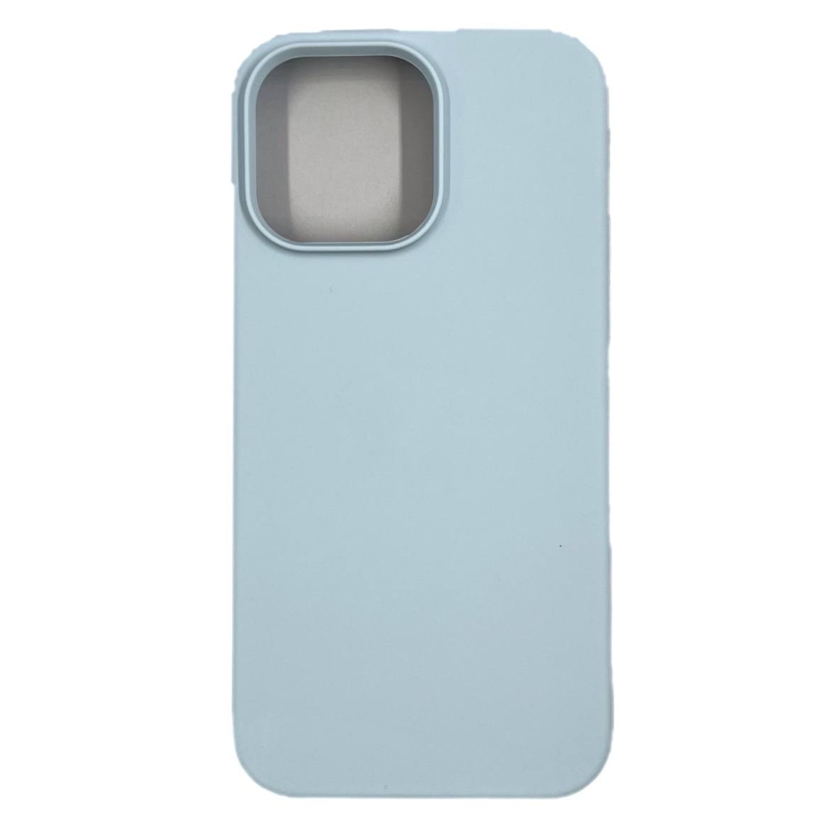 Чехол силиконовый гладкий Soft Touch iPhone 14 Pro, светло-голубой №45 (закрытый низ)