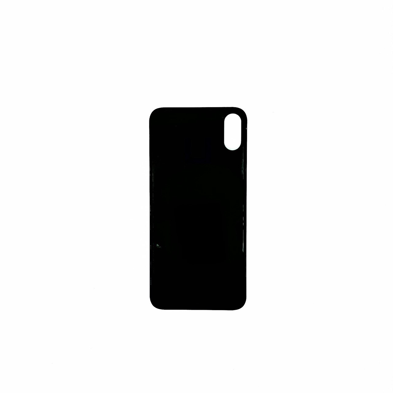 Задняя крышка iPhone XS стеклянная, легкая установка, черный (CE)