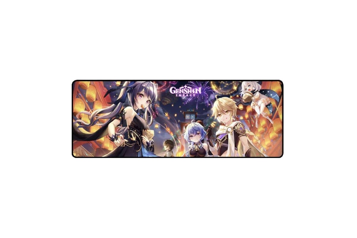 Коврик для мышки большой 80*30 №010 Геншин надпись в центре