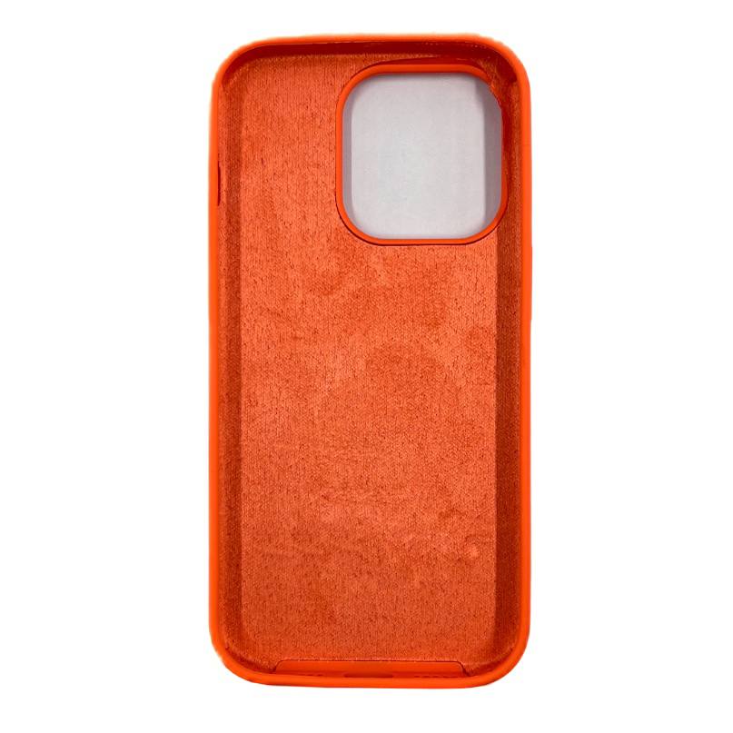 Чехол силиконовый гладкий Soft Touch iPhone 14 Pro, оранжевый №2 (закрытый низ)