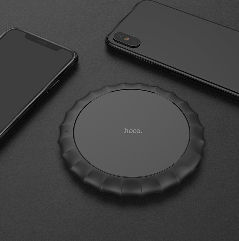 Беспроводное зарядное устройство HOCO CW13 Round Wireless Charger, черный
