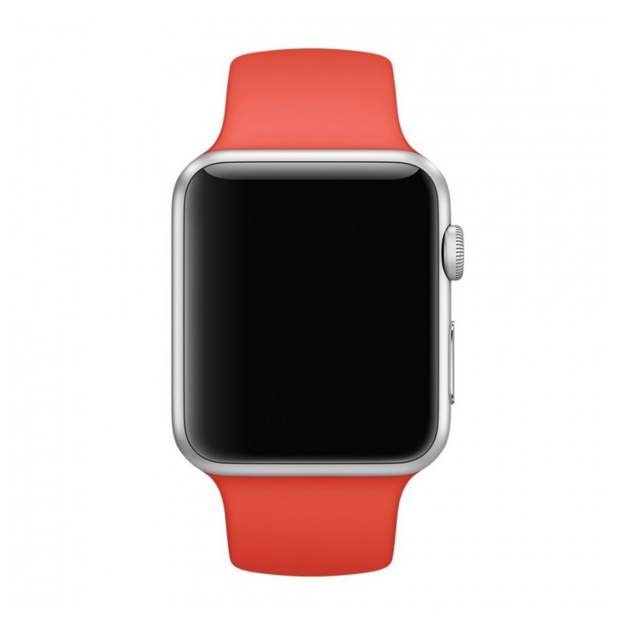 Ремешок силиконовый для Apple Watch 42/ 44 мм Sport Band, светло-красный