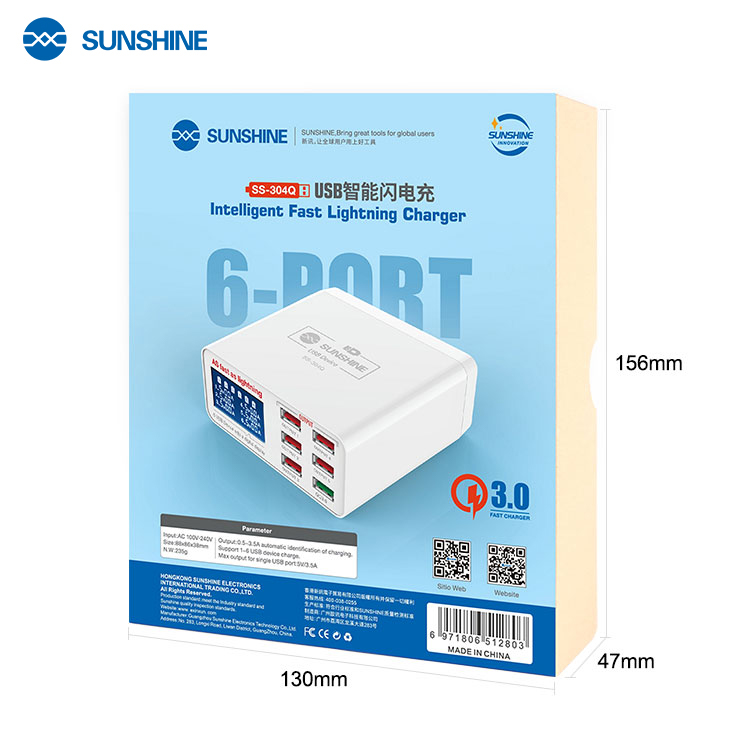 Источник питания SUNSHINE SS-304Q (6 портов USB)