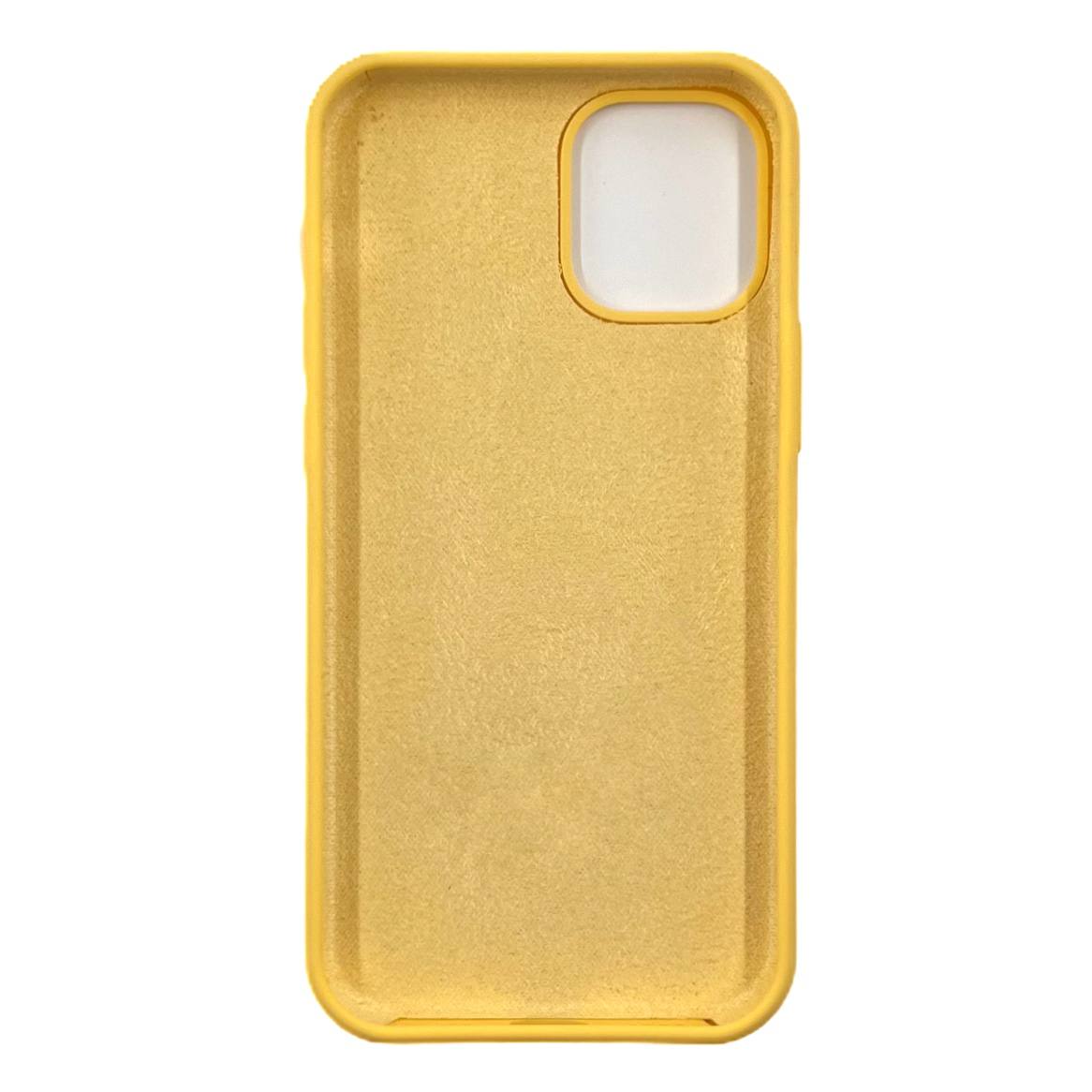 Чехол силиконовый гладкий Soft Touch iPhone 12 mini, желтый №40 (закрытый низ)