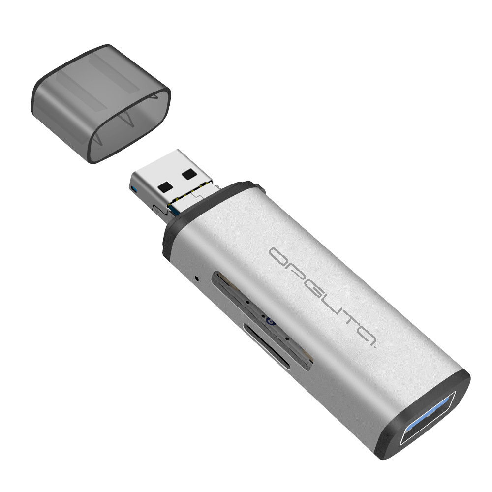 Card-Reader Орбита OT-PCR15 USB 3.0 OTG (TF, SD, Lightning + USB 2.0) серебристый