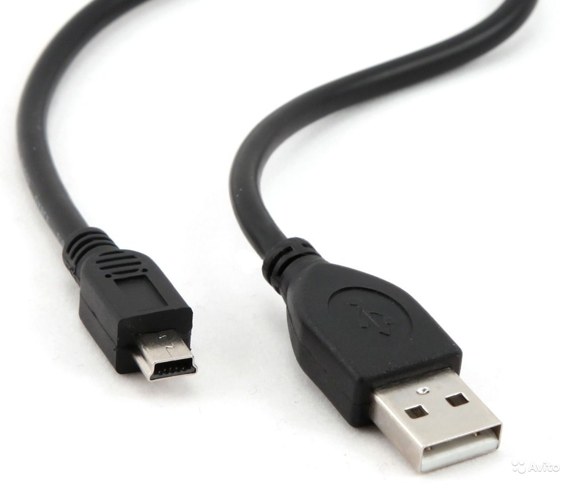 USB кабель mini USB 1,0м, черный