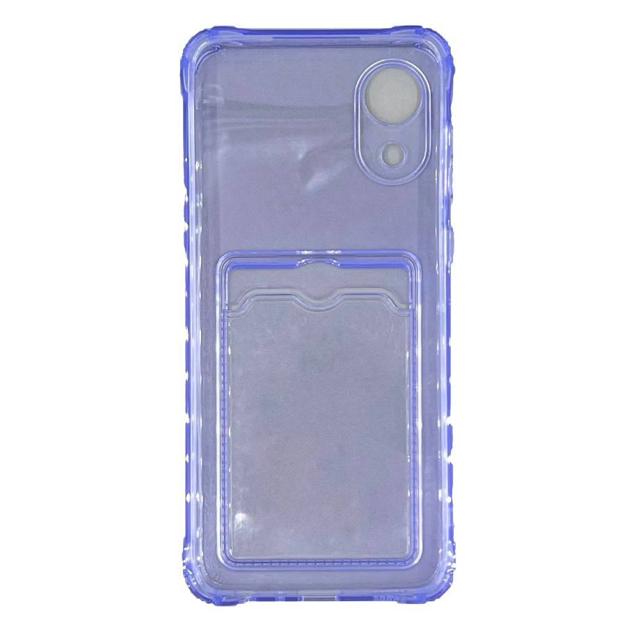 Чехол силиконовый с визитницей Samsung A03 Core SM-A032, фиолетовый