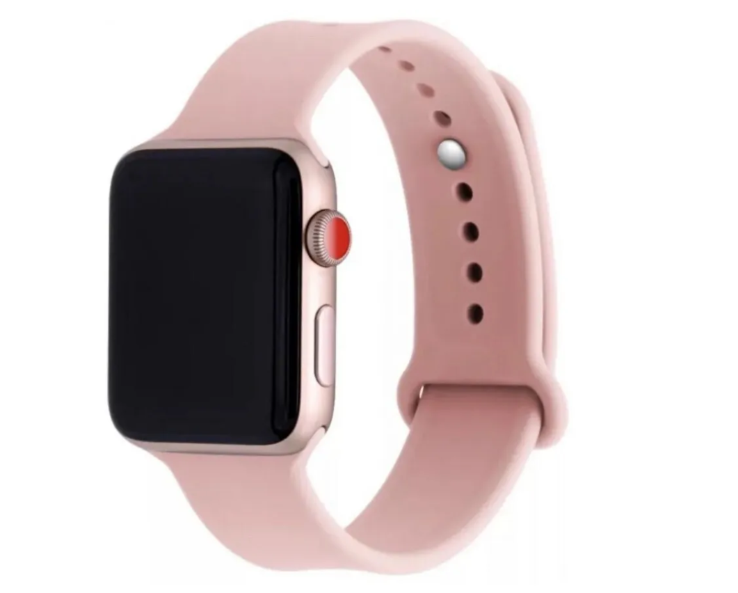 Ремешок силиконовый для Apple Watch 42/ 44 мм Sport Band, розовый песок №19