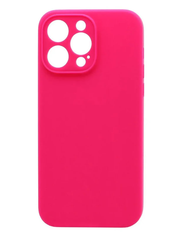 Чехол силиконовый гладкий Soft Touch iPhone 14 Pro, ярко-розовый №29 (защита камеры)