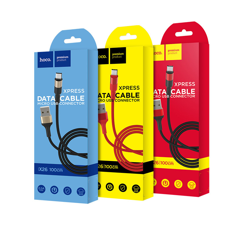 USB кабель micro USB HOCO X26 Xpress (100см. 2.1A), красный