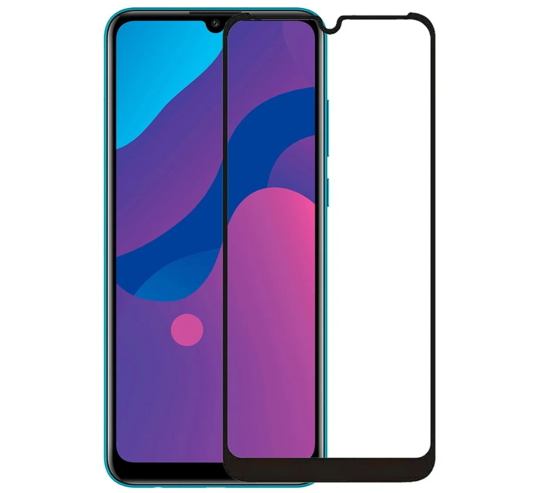 Защитное стекло Huawei Honor 9A/ Y6P/ Play 9A, черное (тех упаковка)