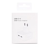 Сетевой адаптер USB-C 35W 2USB-C PD,MHJE3ZM/A (c), белый