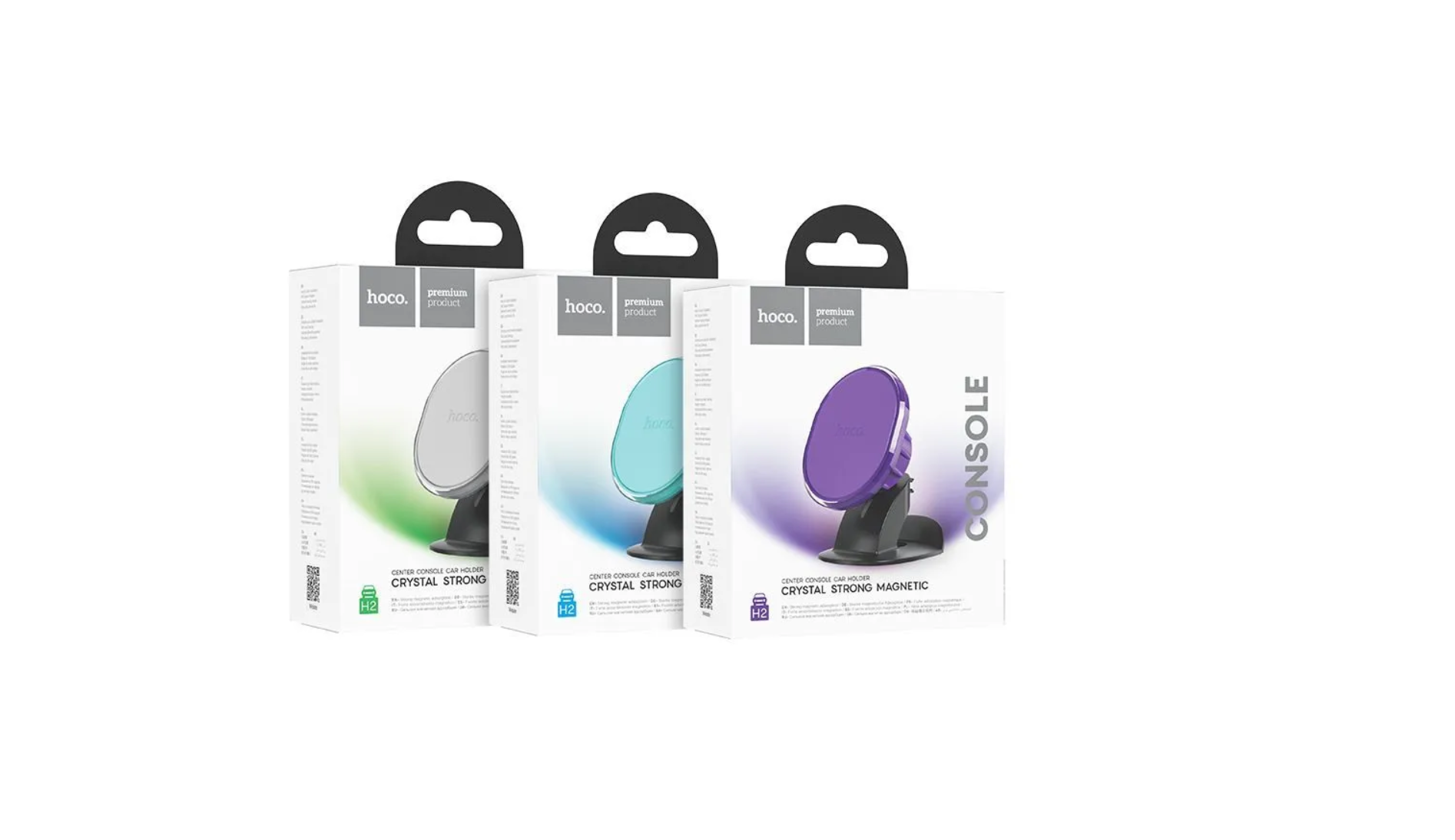 Держатель автомобильный HOCO H2 Crystal magnetic car holder (air outlet), серый