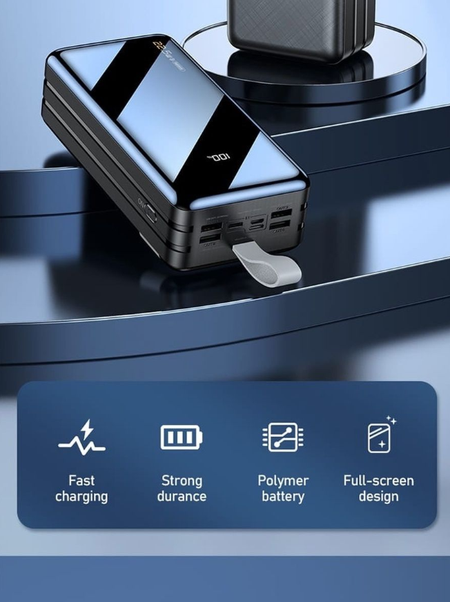 Внешний аккумулятор Power Bank 60000 mAh Remax RPP-173 22.5W, черный