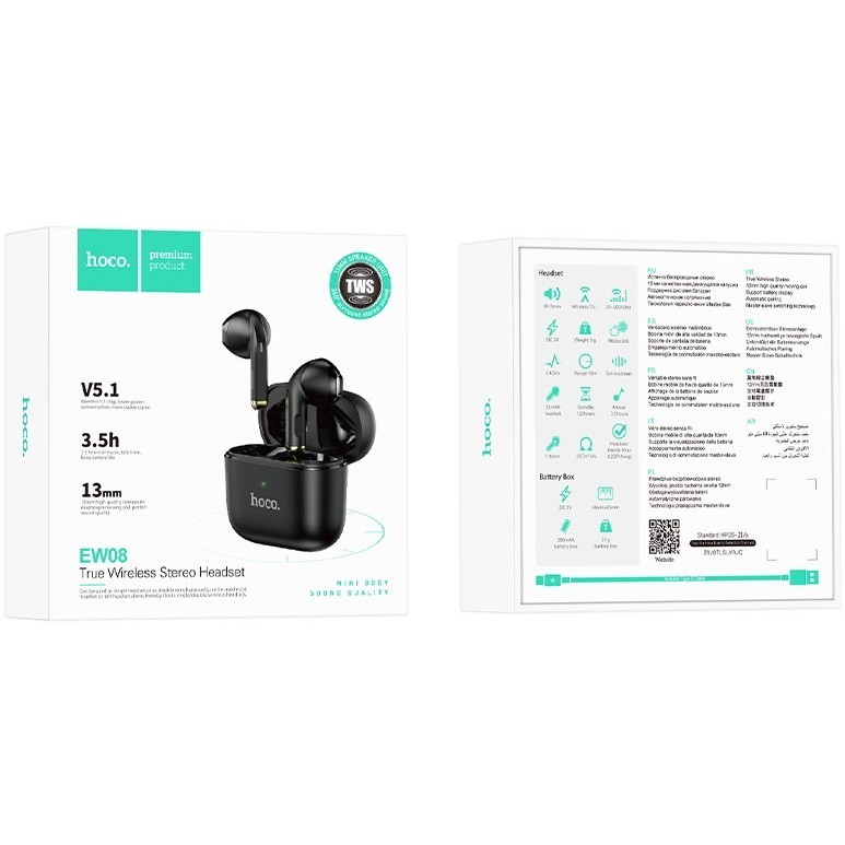 Беспроводные наушники HOCO EW08 Bluetooth Studios True Wireless BT headset, черные