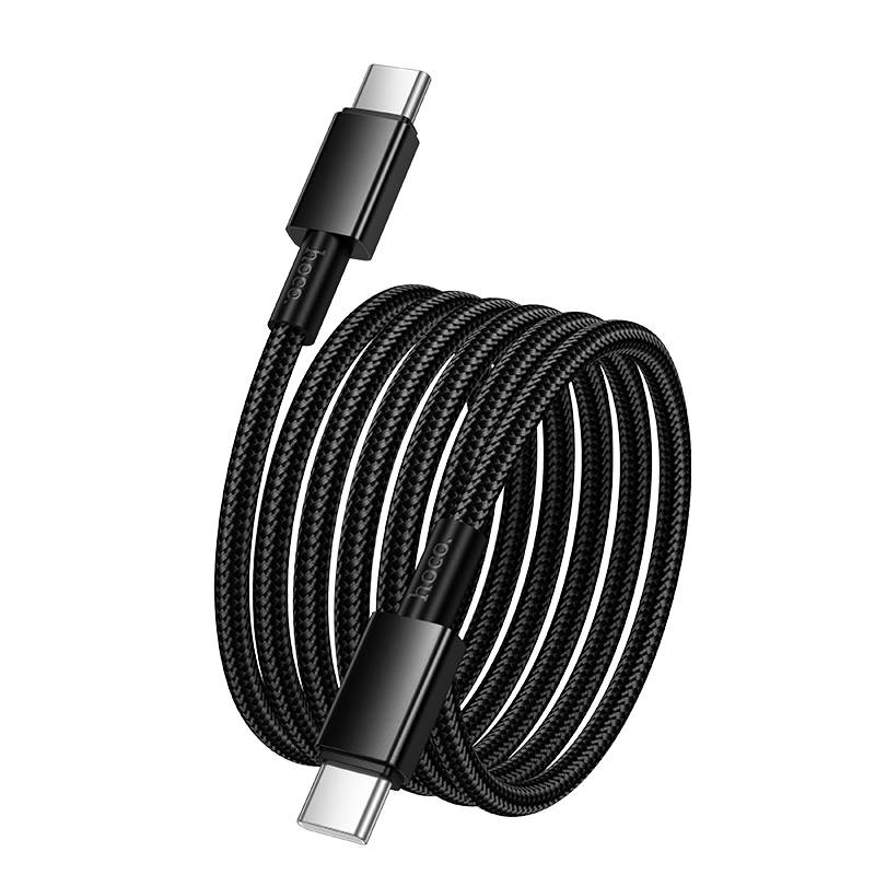 USB-C кабель HOCO X119 Type-С to Type-С "Energy" PD 60W (3A, 1м), нейлон, черный