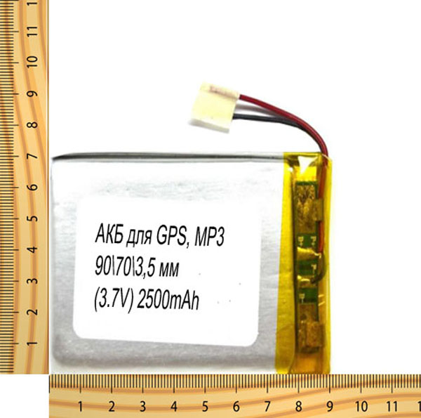 АКБ универсальная на проводах 90/ 70/ 3,5 мм (3.7V, 3500mAh)