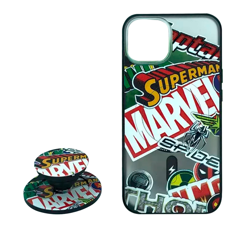 Чехол пластиковый с MagSafe и попсокетом для  iPhone 13 Pro, Marv