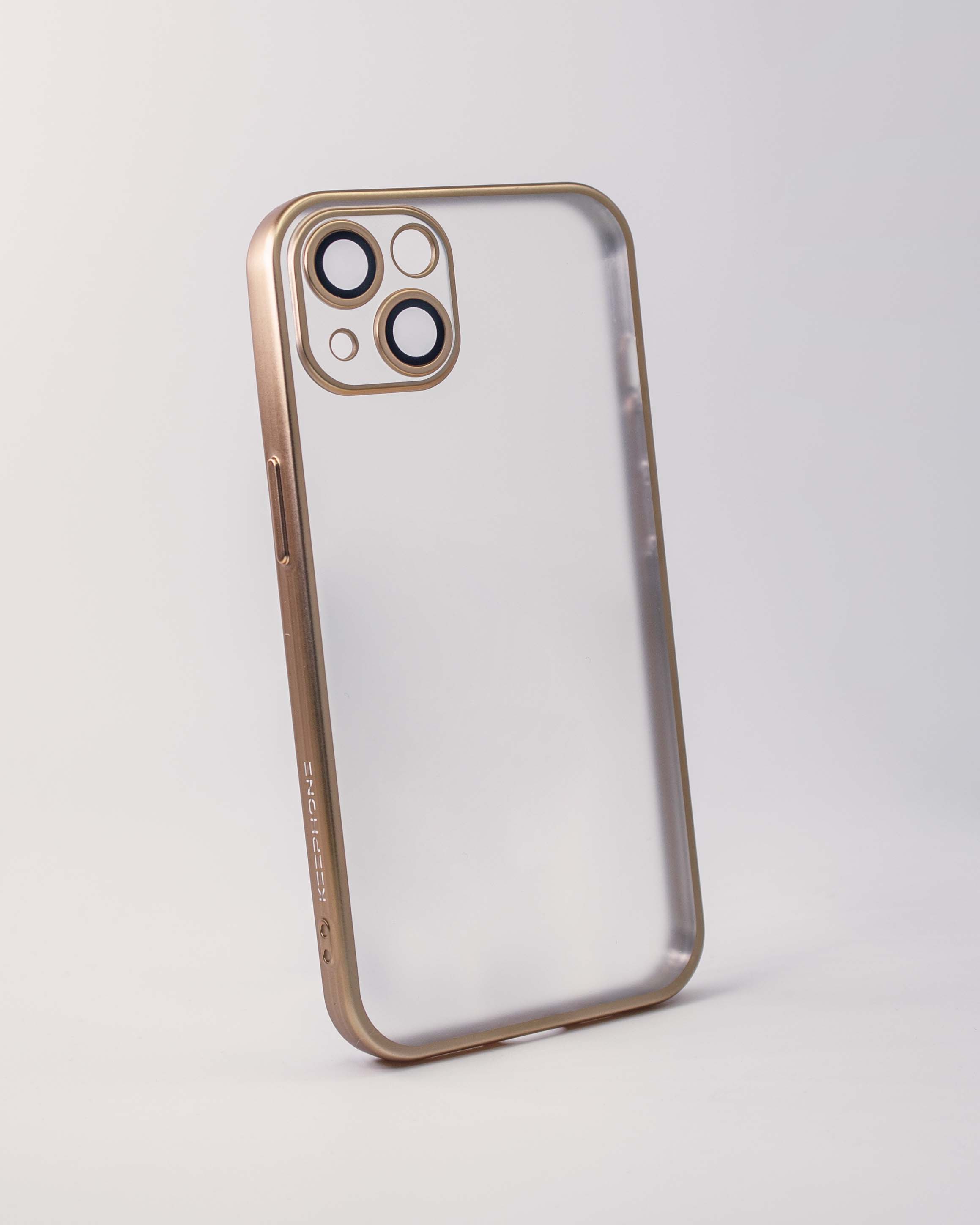 Чехол KeepHone iPhone 13 матовый с защитной линзой, золото