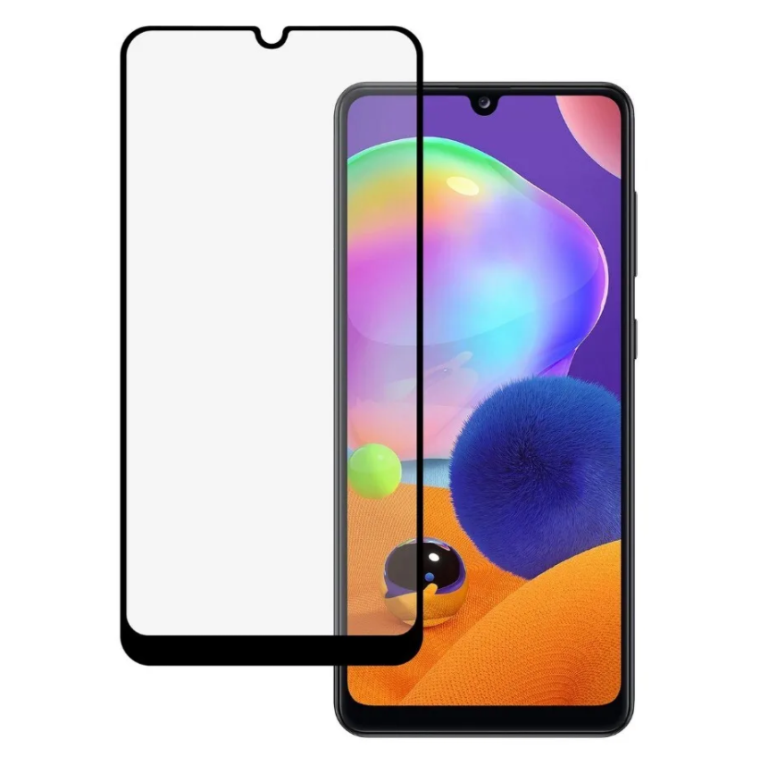 Защитное стекло Samsung A31/ A32 4G/ A22 4G/ A33 10D, черное (тех упаковка)