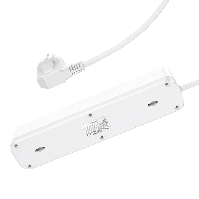 Сетевой фильтр HOCO NS1 Aura (4гн, QC3.0, 3USB, PD20W) 1.8м, белый