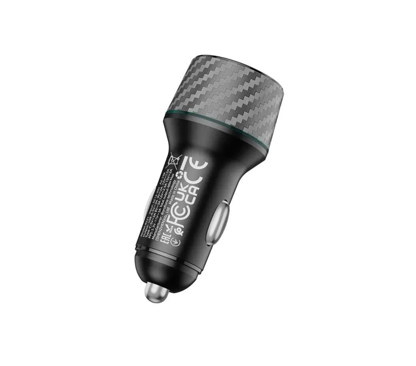 Автомобильный адаптер BOROFONE BZ21 (USB+Type-C) Brilliant 48W PD30W+QC3.0, черный