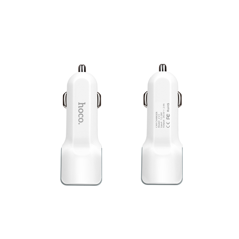 Автомобильный адаптер HOCO Z23 2 USB (2400mAh) с кабелем Lightning