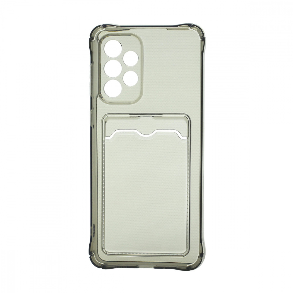 Чехол силиконовый с визитницей Samsung A33 SM-A336 прозрачный черный