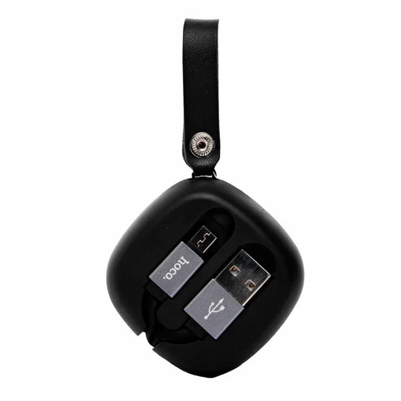 USB кабель micro USB HOCO U33 Retractable (120см. 2.4A), черный