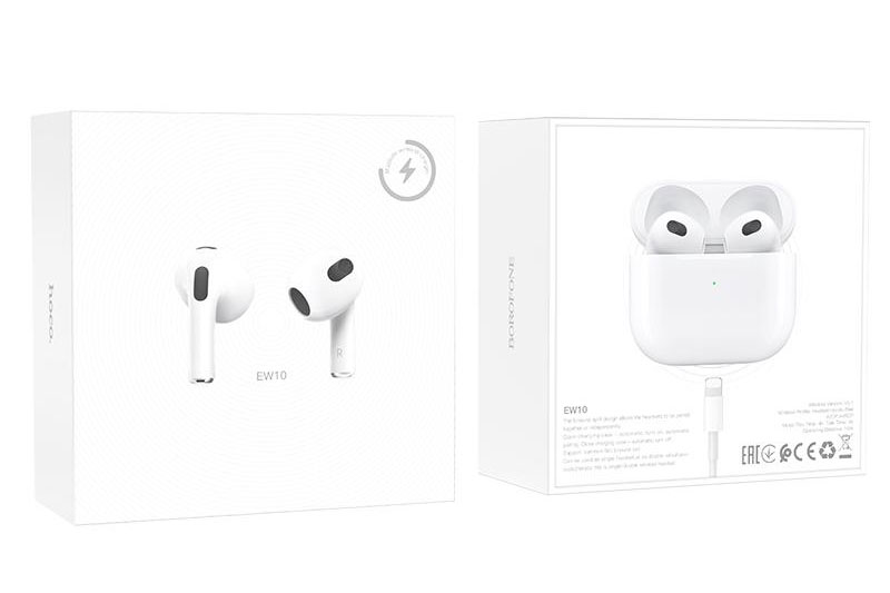 Беспроводные наушники HOCO EW10 Bluetooth AirPodes Wireless BT headset, белые