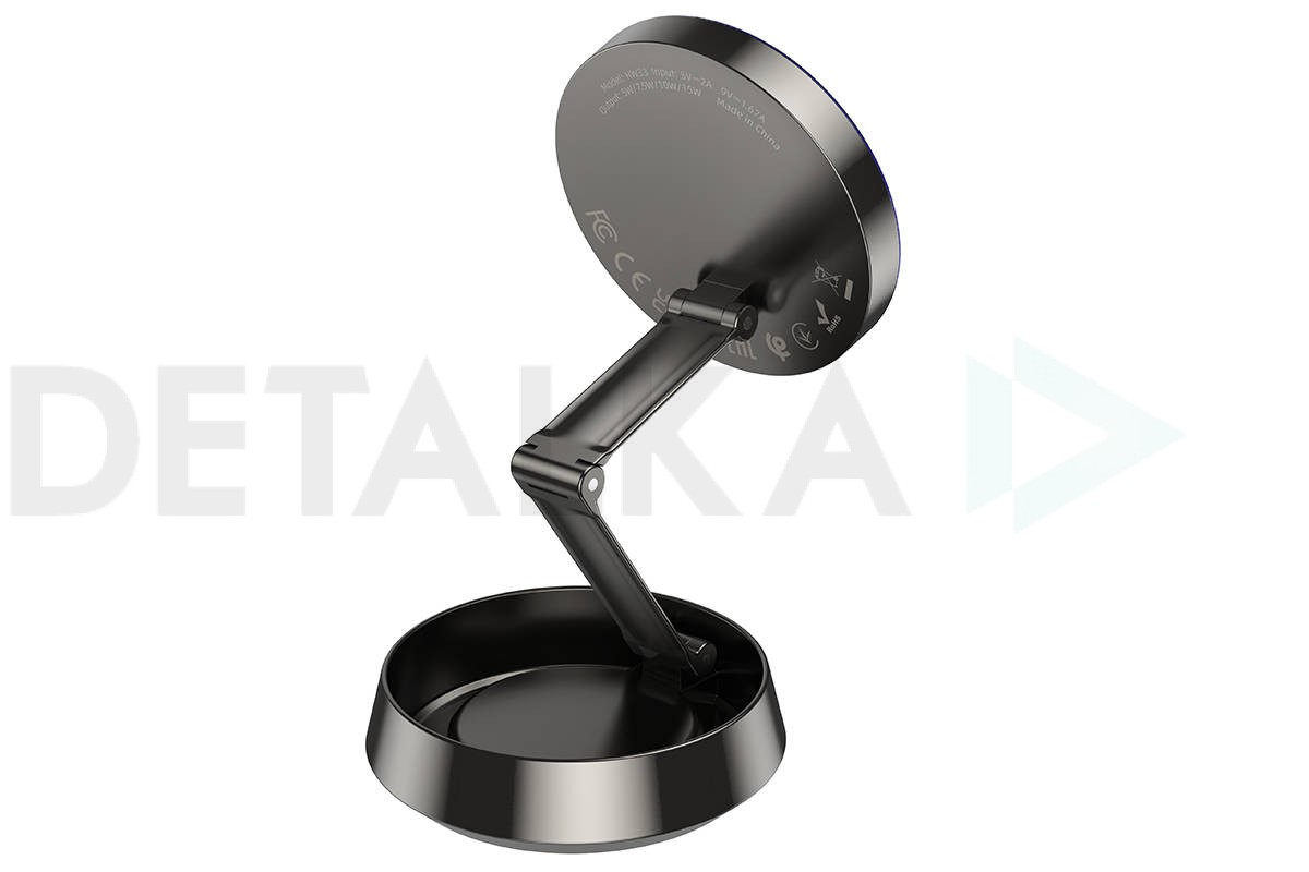 Держатель автомобильный с беспроводной зарядкой MagSafe HOCO HW33 Metal, серый