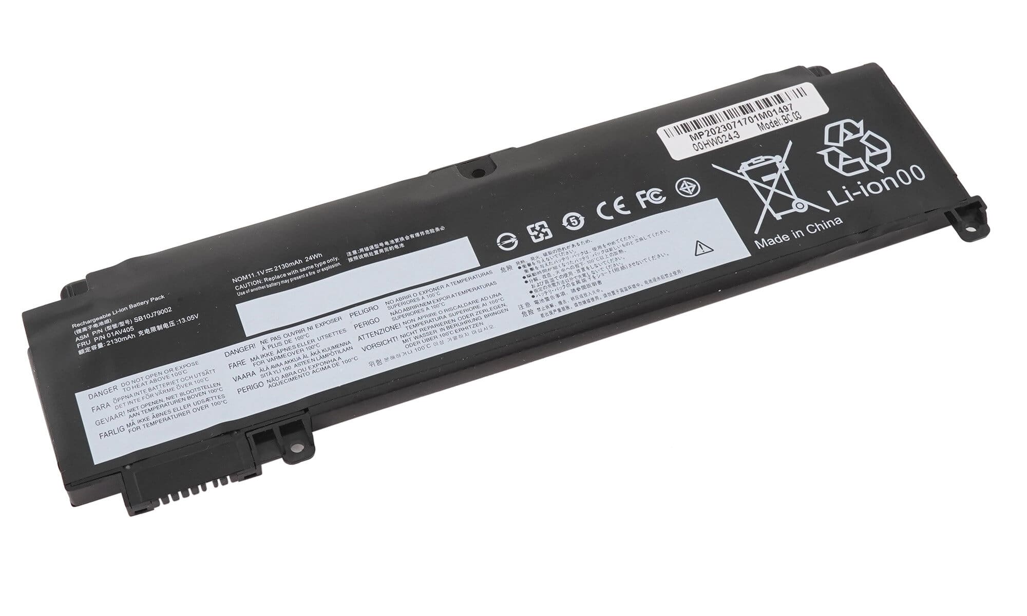 АКБ для ноутбука Lenovo T460S/T470S (01AV405) 11.1V 24Wh 1930mAh черная (Org)
