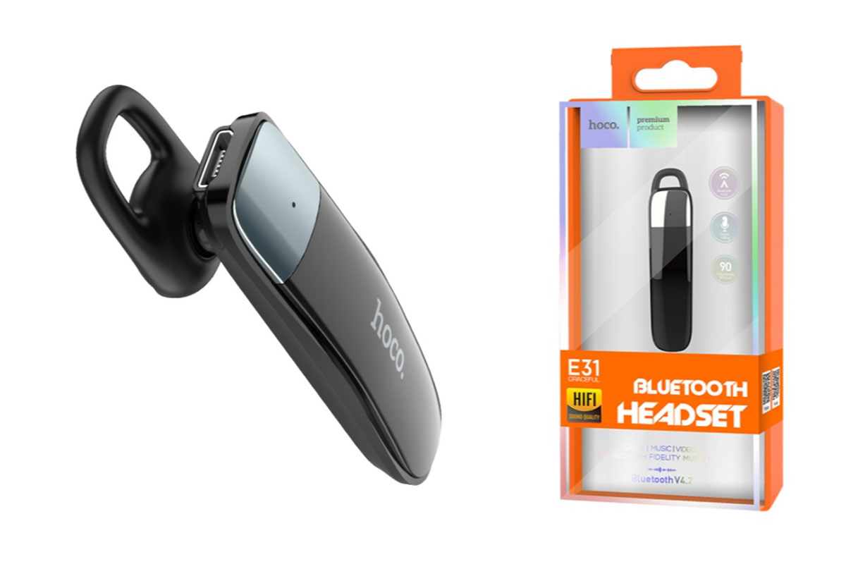 Bluetooth гарнитура HOCO E31 Graceful Bluetooth Headset, черная