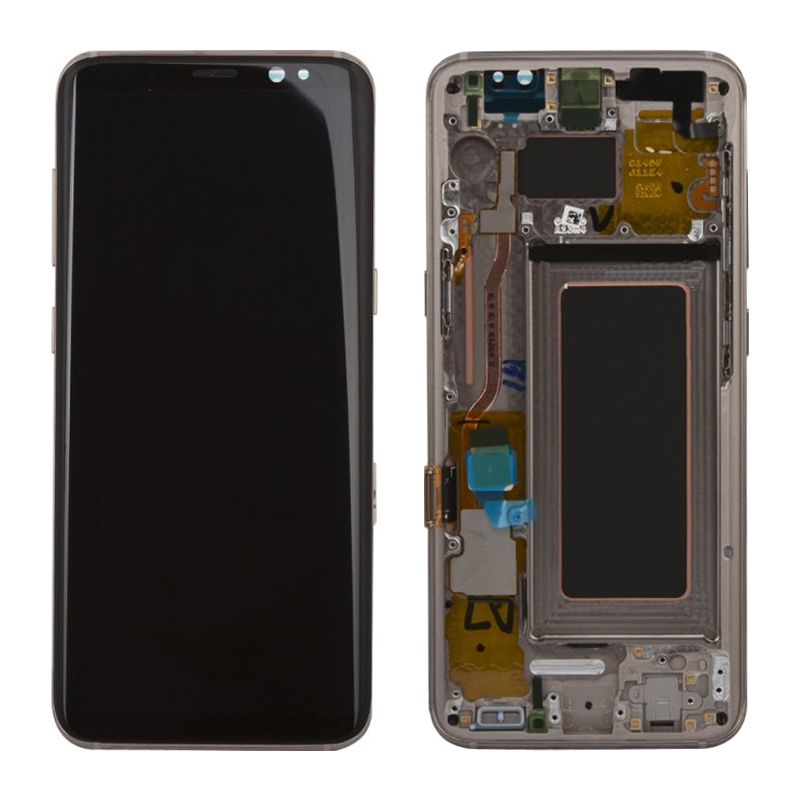 Дисплей Samsung G950FD Galaxy S8 в сборе с тачскрином и рамкой, Золото (OR100%)
