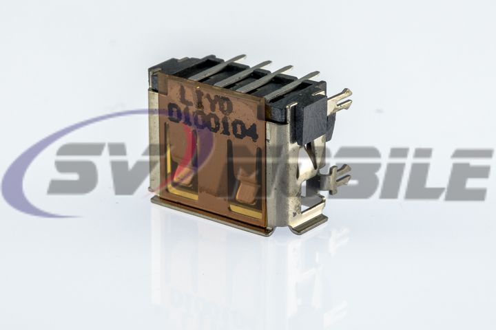 Разъем USB 2.0 для ноутбука USB-UA-002-04 одинарный (13*5*10мм), ножки в плату, установка на плату