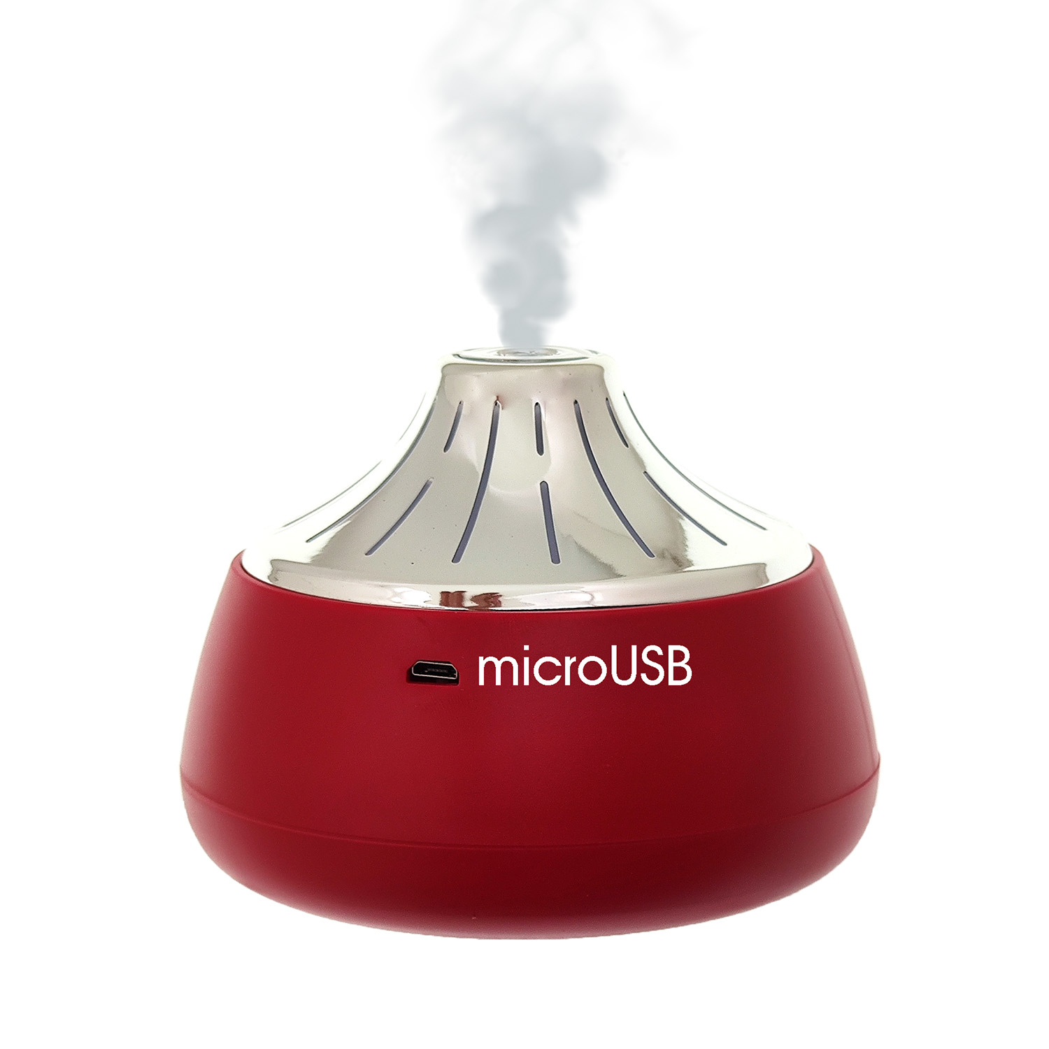 Увлажнитель воздуха настольный HOM02, красный с серебром